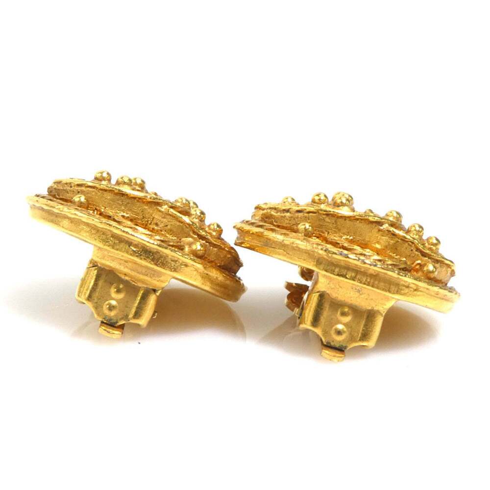 CHANEL Authentic Gold Logo Earrings - Picture 4 of 5